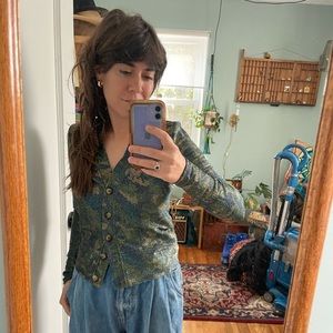 GANNI sparkle camo cardi